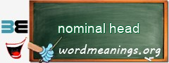 WordMeaning blackboard for nominal head